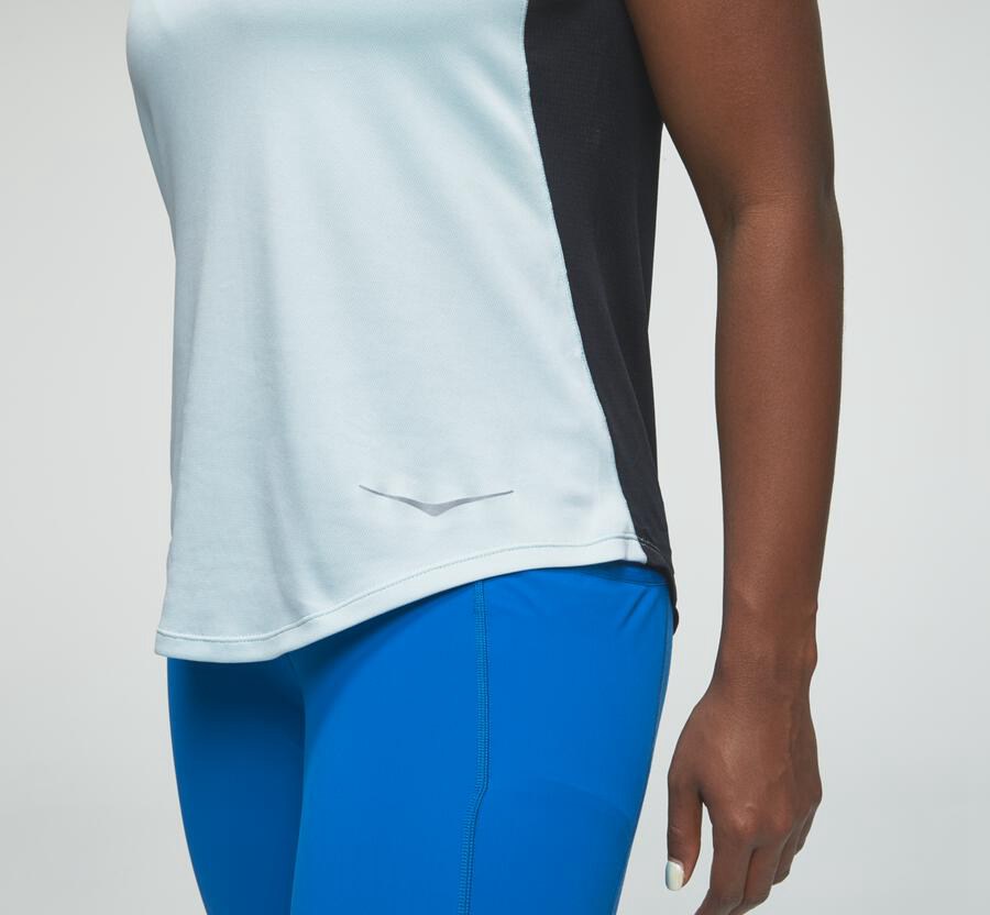 Hoka One One Performance Tank Top Dam - Blå/Svarta - FWSRC-0497